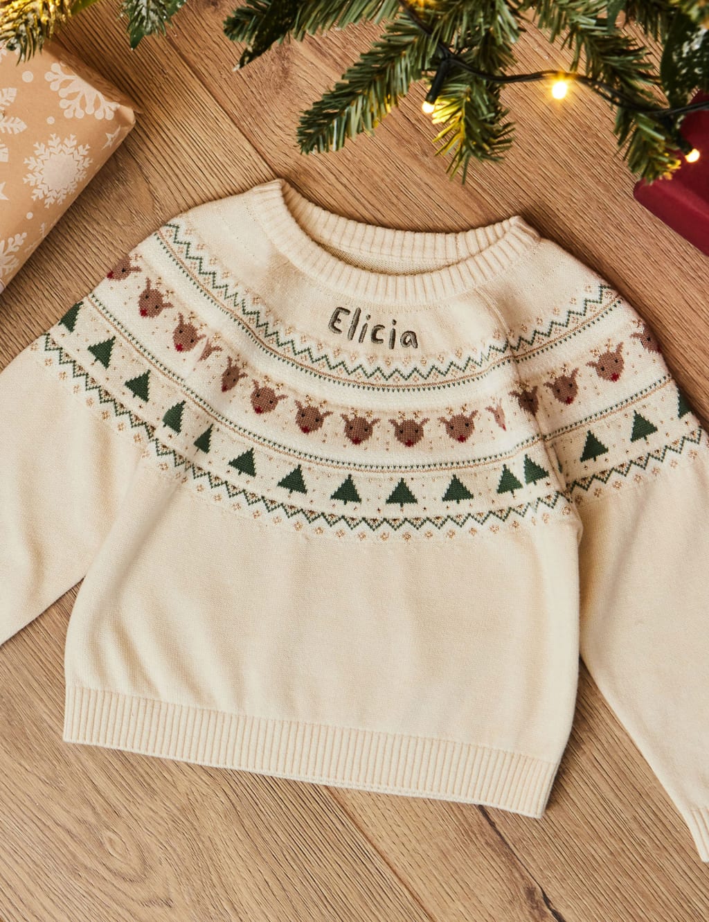 Personalised Cream Christmas Jumper