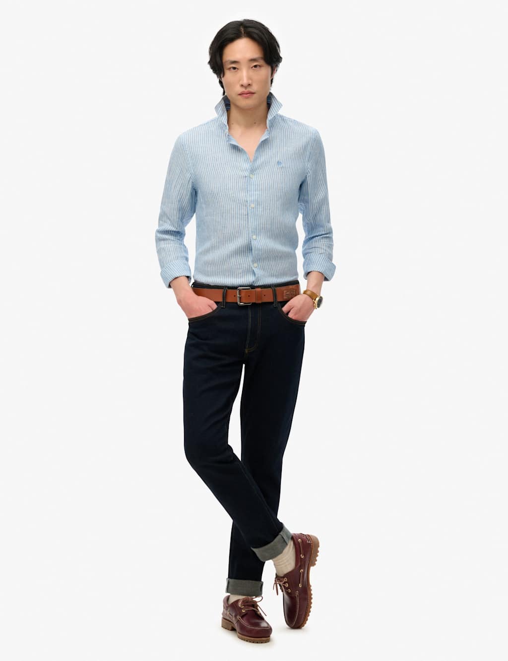 Relaxed Fit Pure Linen Striped Shirt 4 of 7