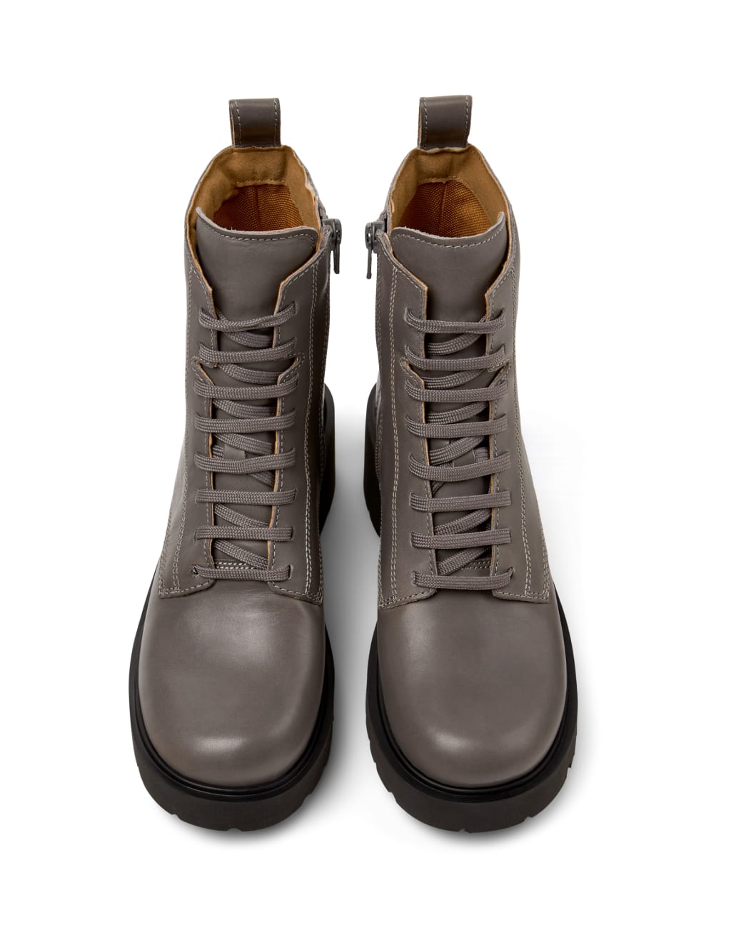Leather Block Heel Round Toe Ankle Boots 3 of 5