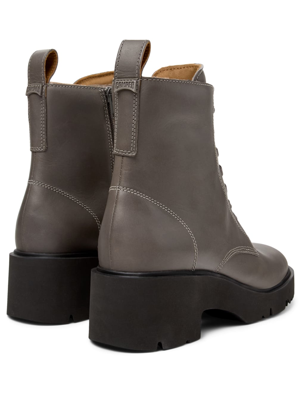 Leather Block Heel Round Toe Ankle Boots 5 of 5