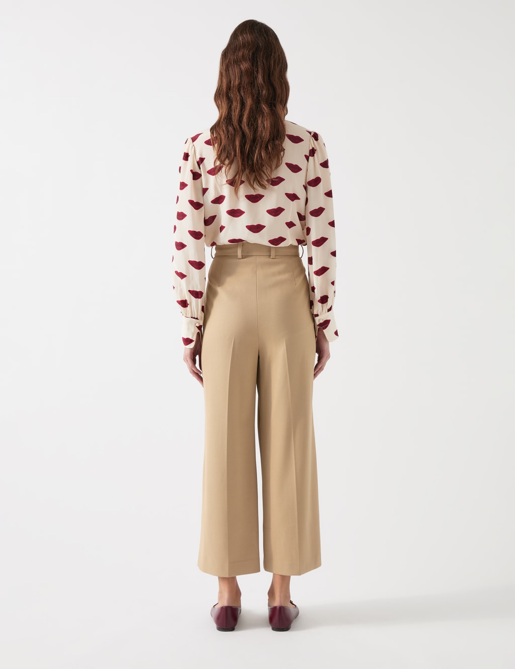 Twill Wide Leg Button Waist Trousers 2 of 3