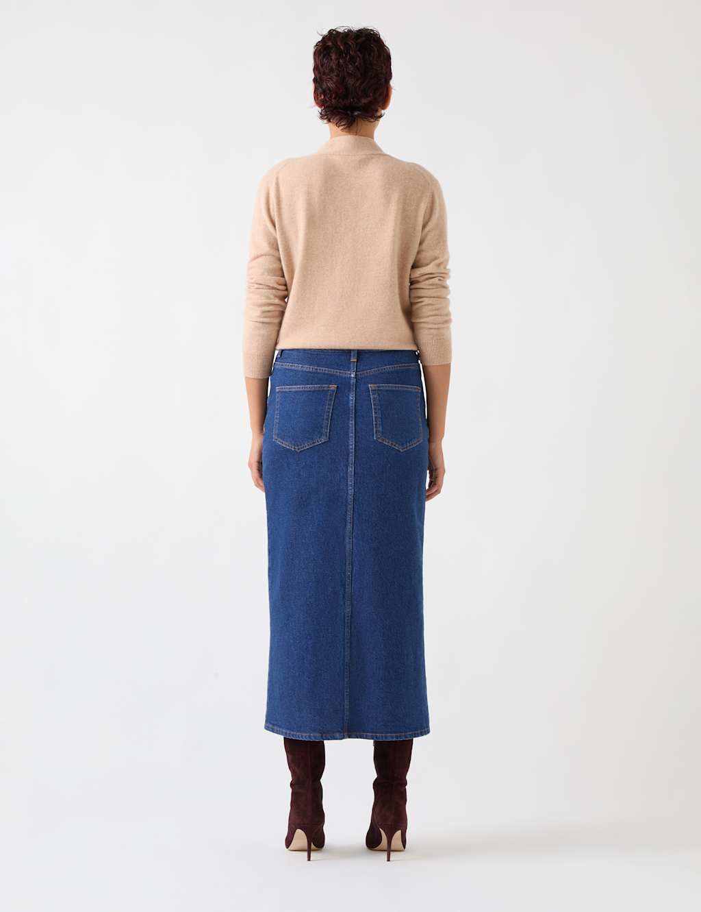 Denim Midaxi Pencil Skirt 3 of 3
