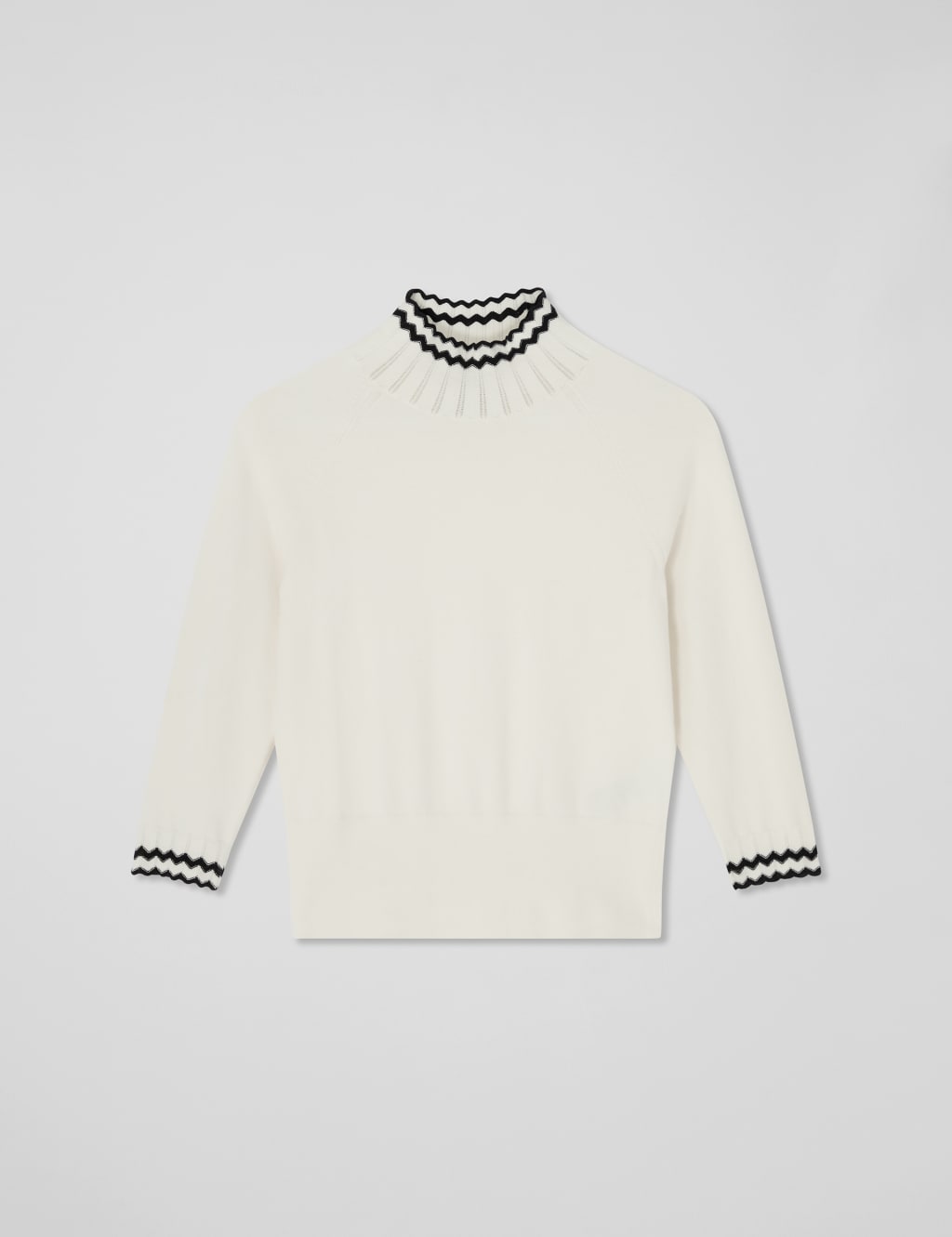 Cotton Rich Funnel Neck Zig Zag Jumper 2 of 4