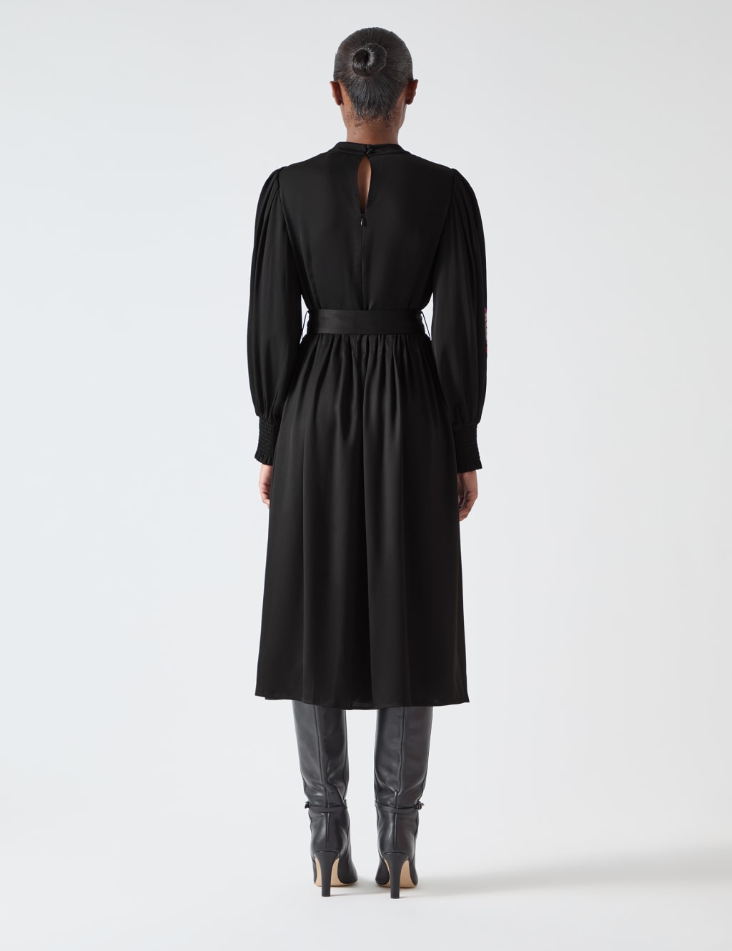 Floral Belted Midi Waisted Dress 3 of 4