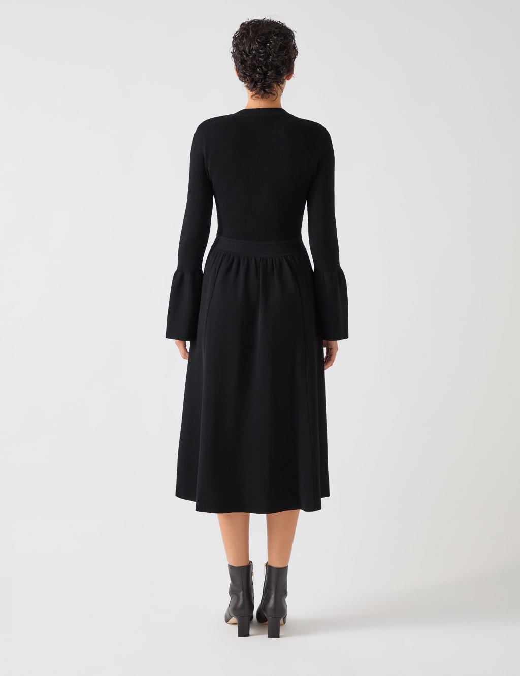 Knitted Round Neck Midi Skater Dress 3 of 4