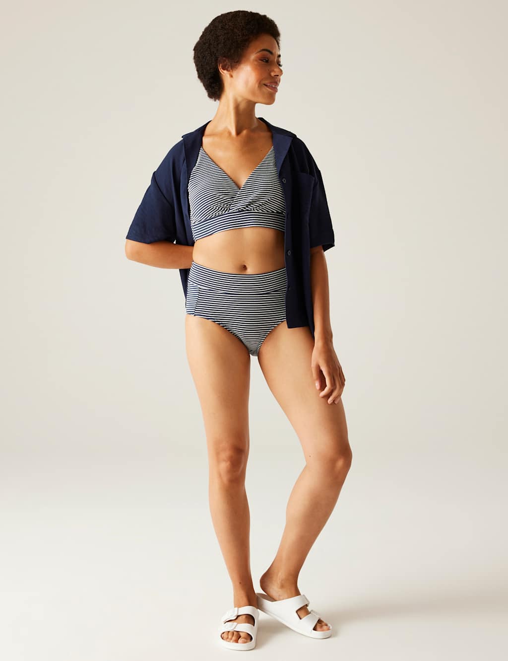 Paloma Striped Padded V-Neck Bikini Top 6 of 6