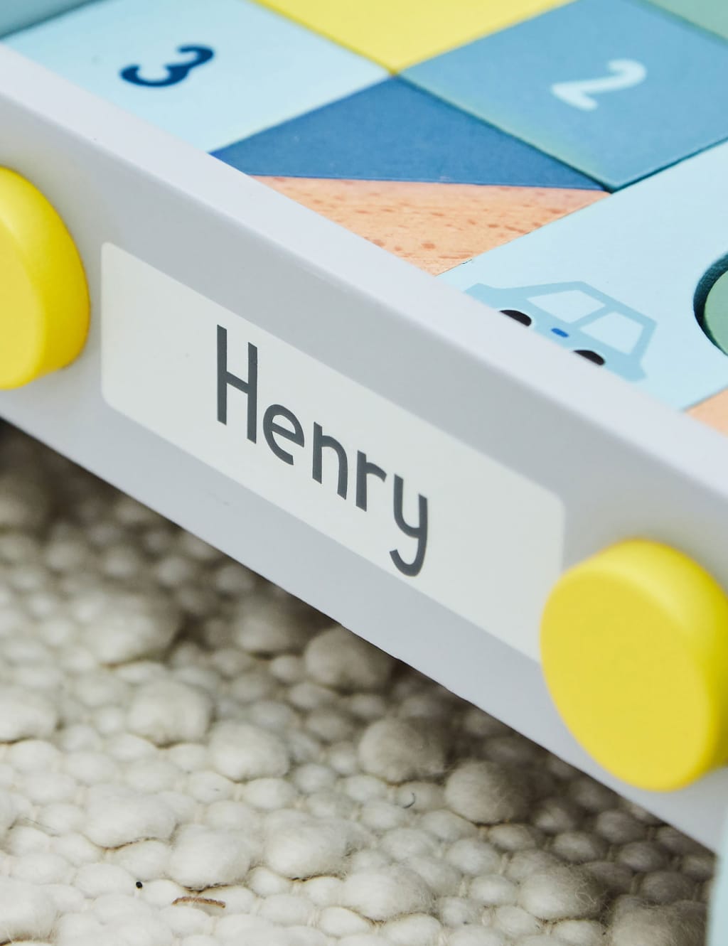 Personalised Blue Car Push-Along Activity Walker 3 of 3