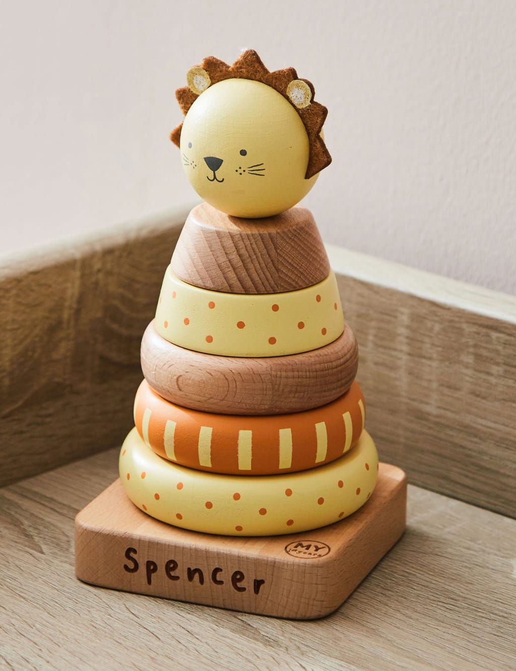 Personalised Wooden Lion Stacker Toy My 1st Years M S