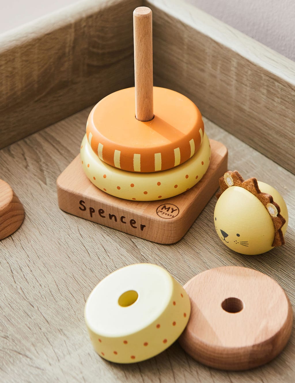Personalised Wooden Lion Stacker Toy My 1st Years M S