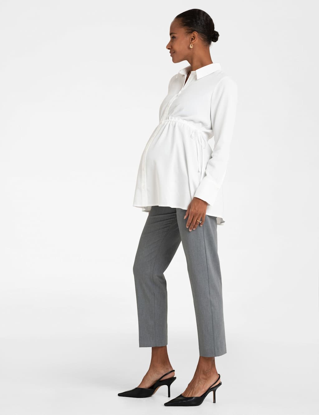 Maternity Pure Lyocell Collared Shirt 2 of 3