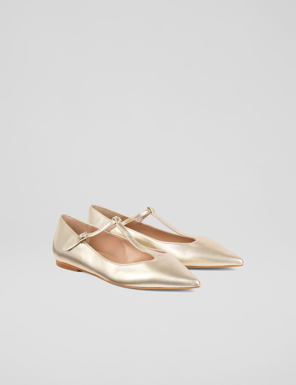 Leather Metallic Buckle Flat Pumps 2 of 4