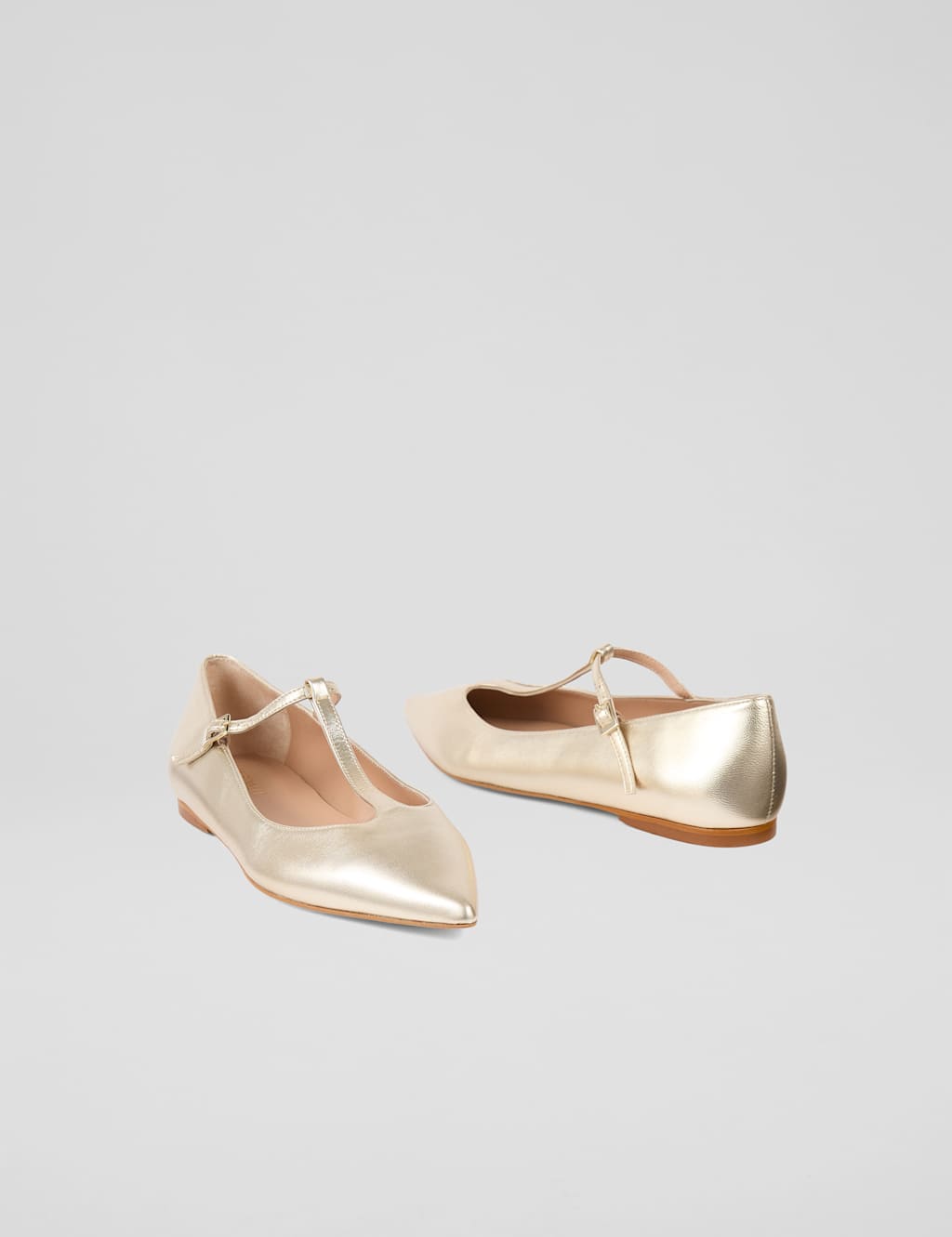 Leather Metallic Buckle Flat Pumps 3 of 4