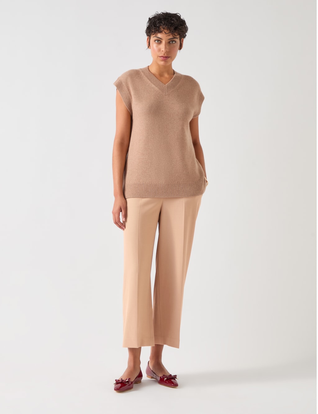 Merino Wool Rich V-Neck Knitted Vest 3 of 4