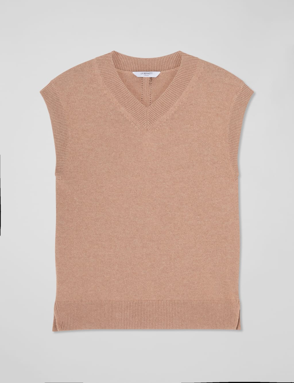 Merino Wool Rich V-Neck Knitted Vest 2 of 4