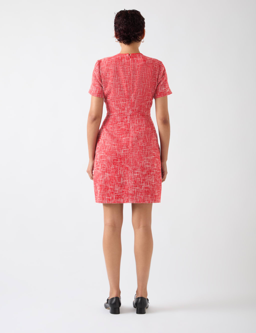 Tweed Button Detail Mini Tailored Dress 3 of 4