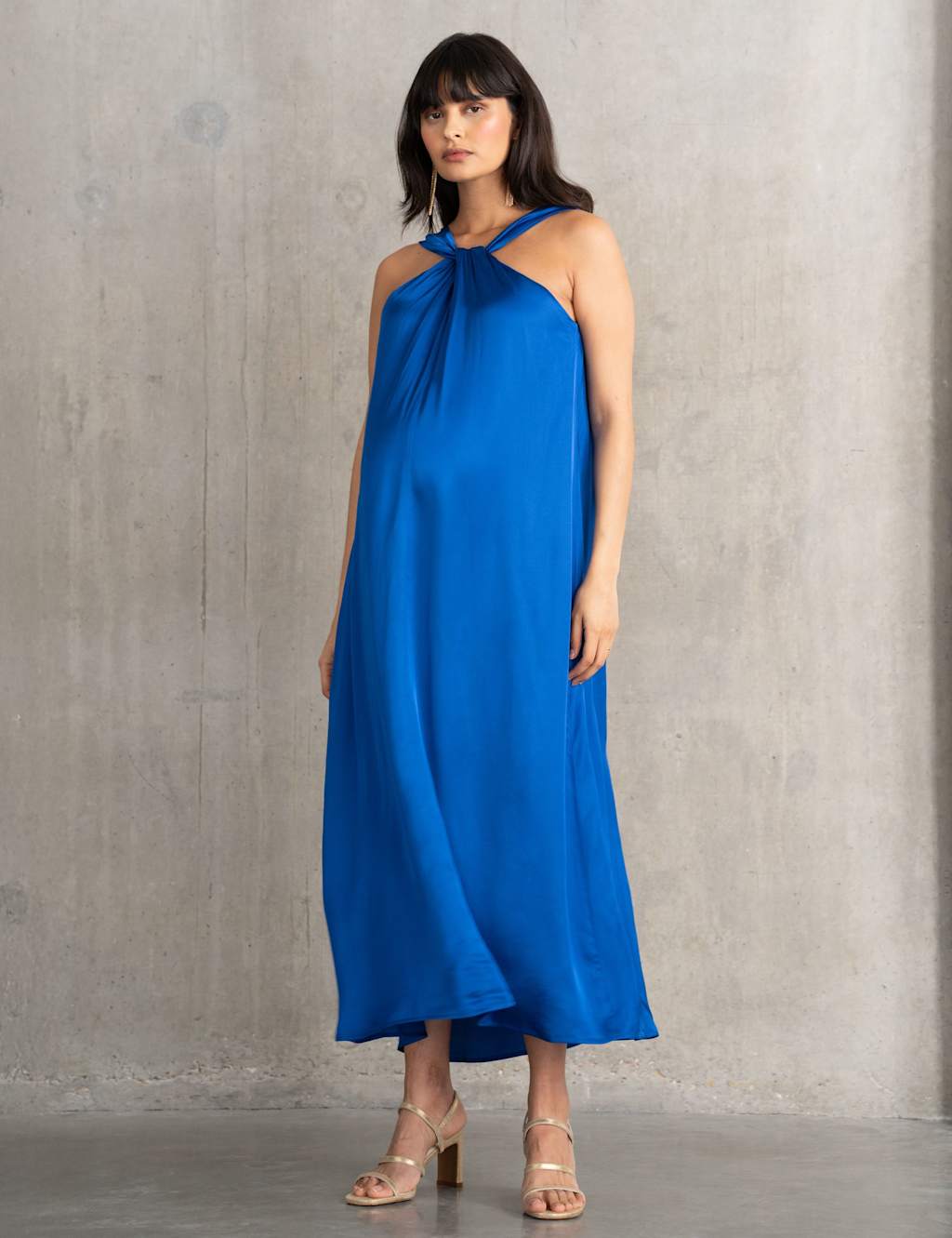 Maternity Satin Halter Neck Maxi Dress 1 of 5