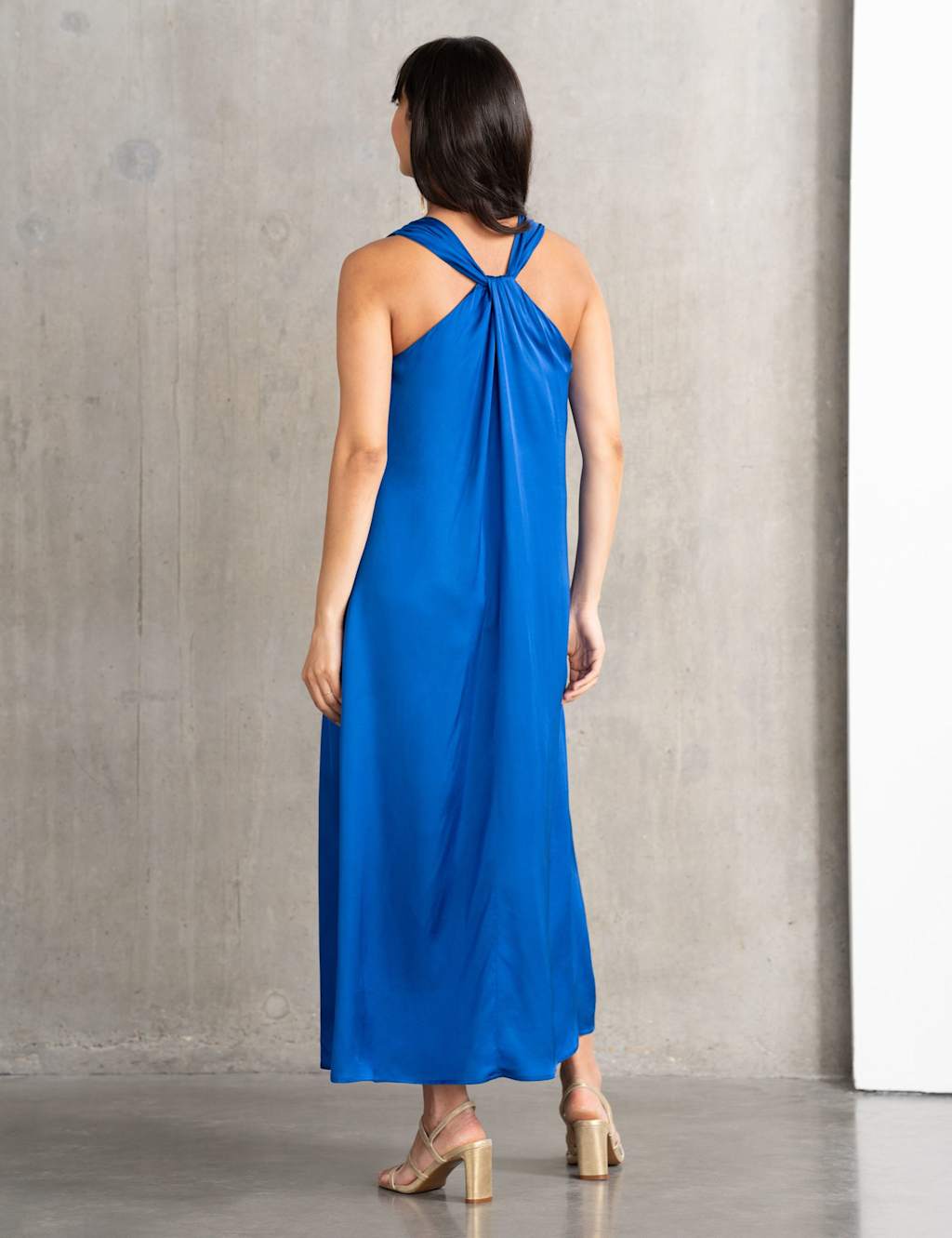Maternity Satin Halter Neck Maxi Dress 4 of 5