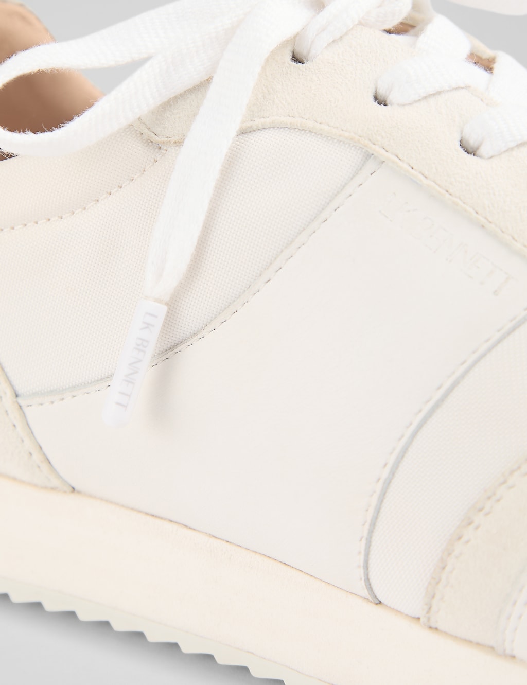 Leather Lace Up Suede Panel Trainers 4 of 4