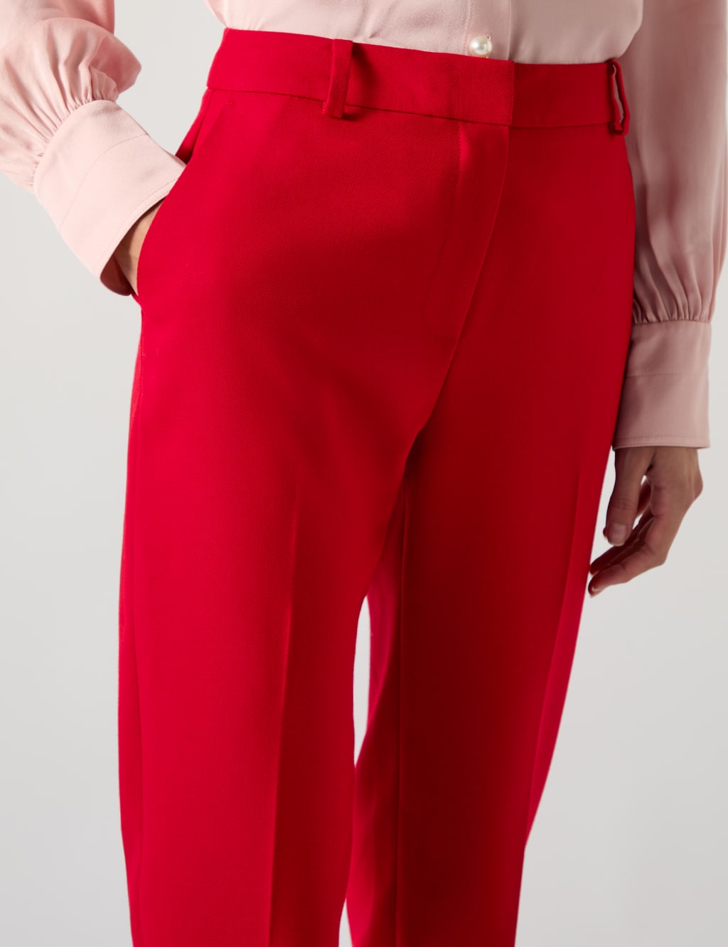 Twill Slim Fit Tapered Ankle Grazer Trousers 4 of 4