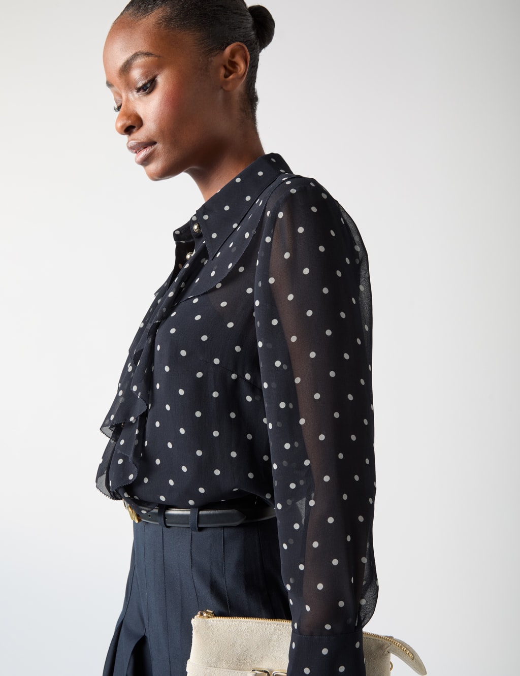 Satin polka dot top hotsell