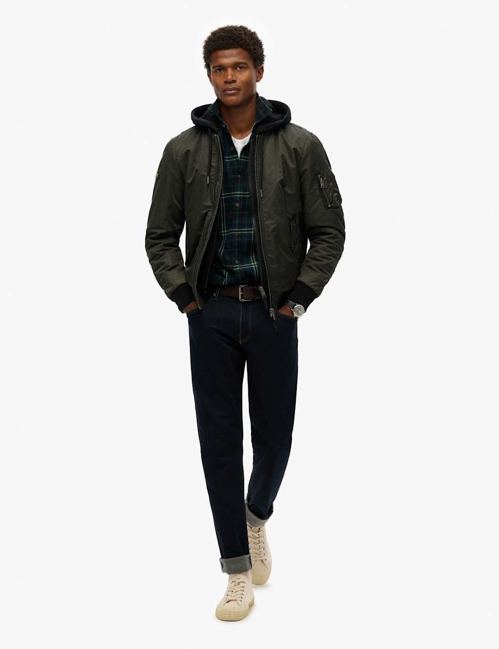 Twill Hooded Bomber Jacket 3 of 6
