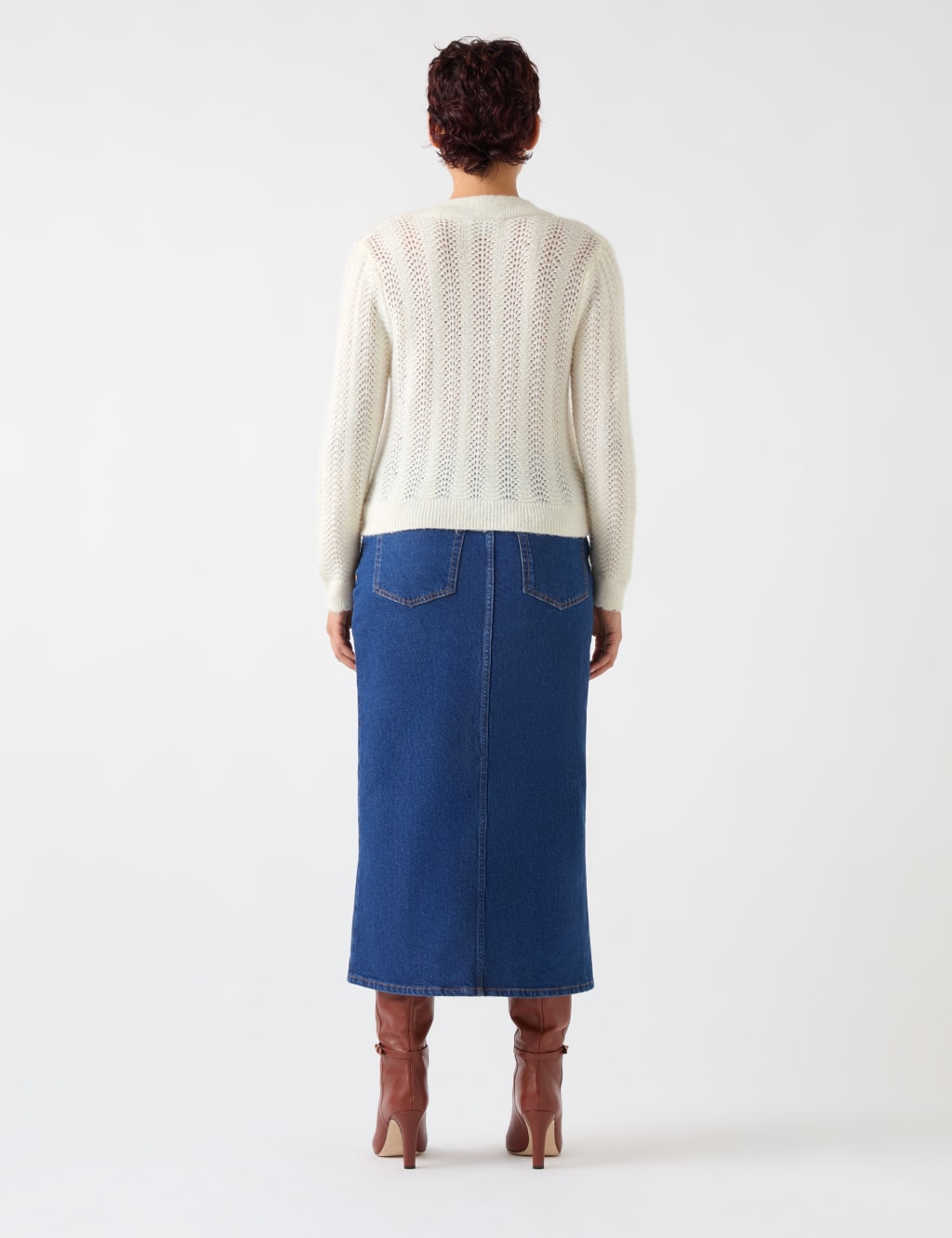 Wool Blend Cable Knit V-Neck Cardigan 4 of 4