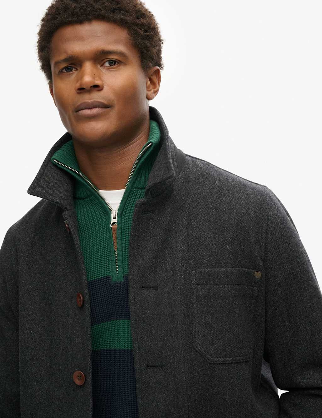 Relaxed Fit Wool Rich Textured Overshirt 6 of 8