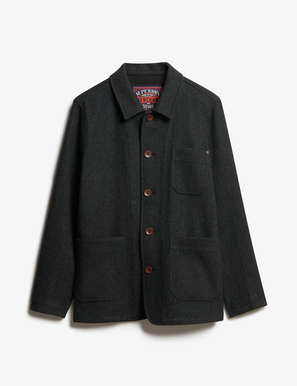 Relaxed Fit Wool Rich Textured Overshirt 2 of 8