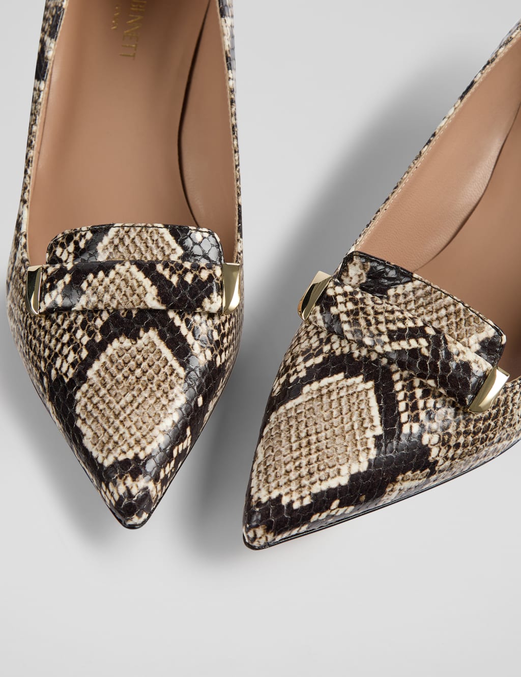 Leather Bar Trim Kitten Heel Court Shoes 3 of 3