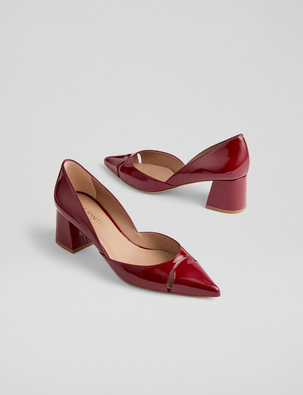 Patent Leather Cut Out Pointed Court Shoes 3 of 4