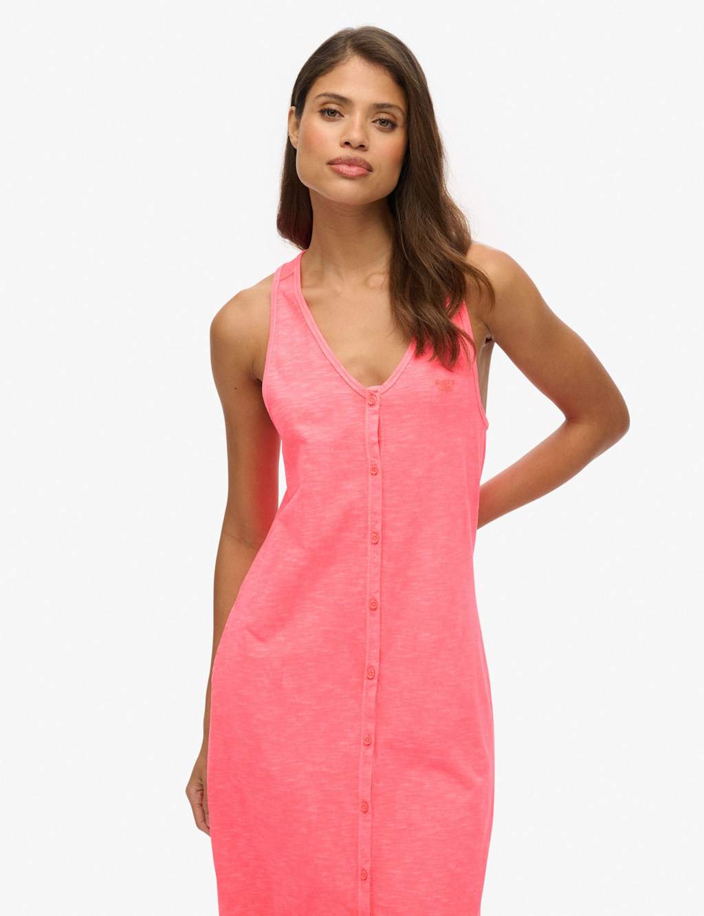 Jersey V-Neck Relaxed Midi Beach Dress 3 of 8