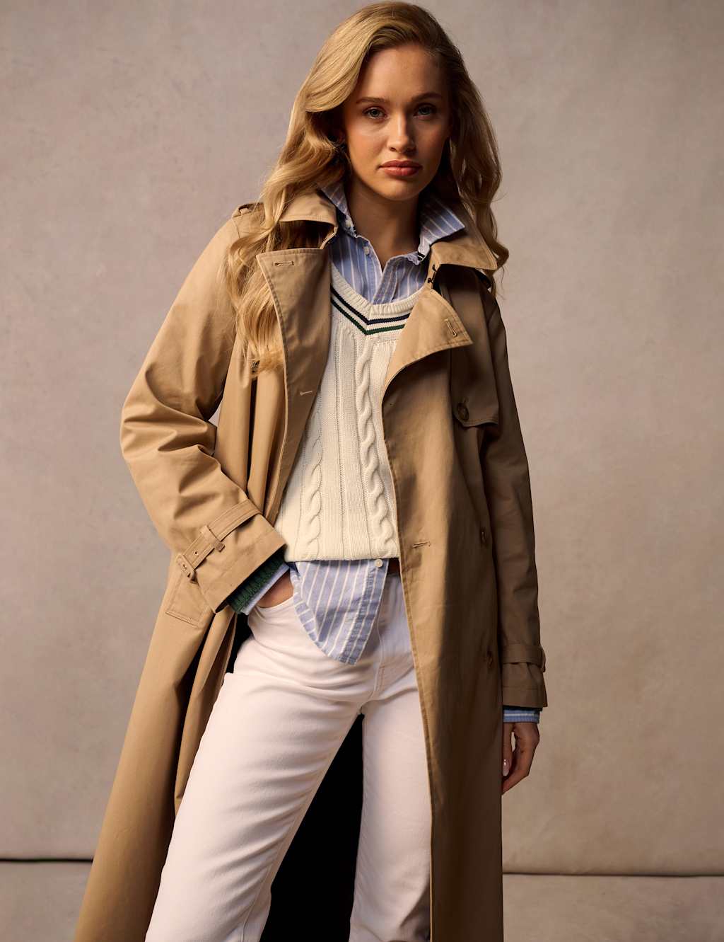 Cotton Rich Belted Longline Trench Coat 7 of 9