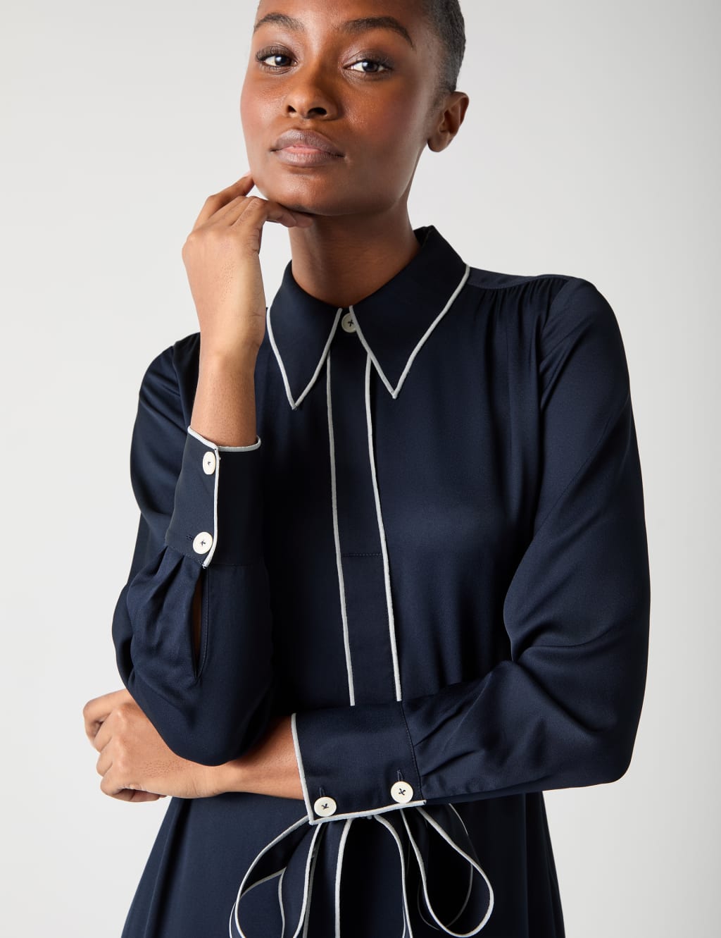 Belted Relaxed Midi Shirt Dress 4 of 4