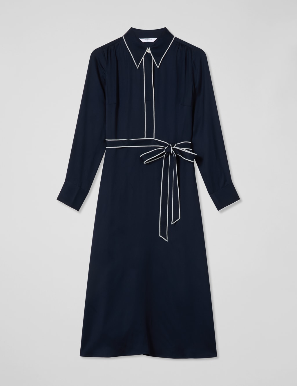 Belted Relaxed Midi Shirt Dress 2 of 4
