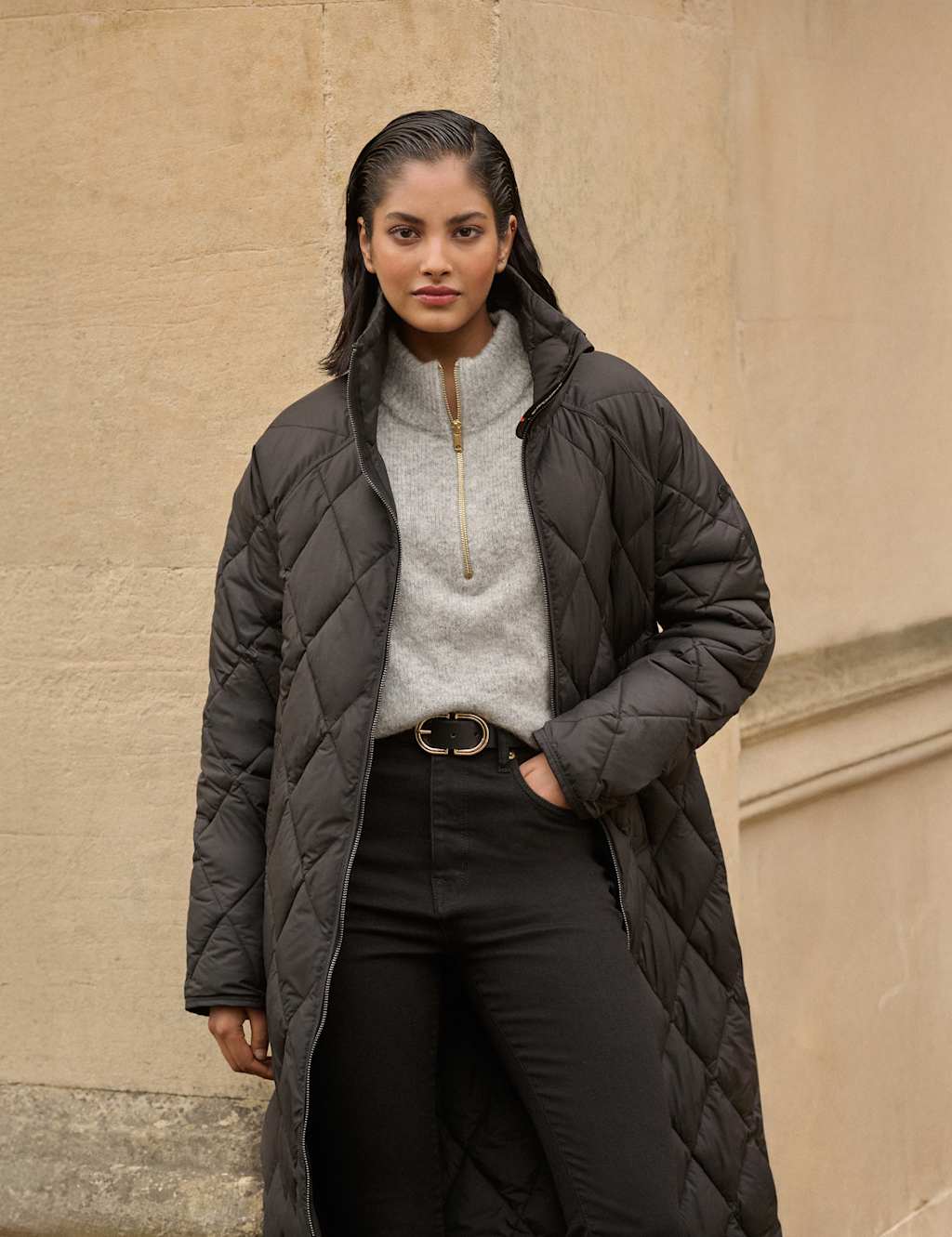 Quilted Padded Relaxed Longline Mac 4 of 7