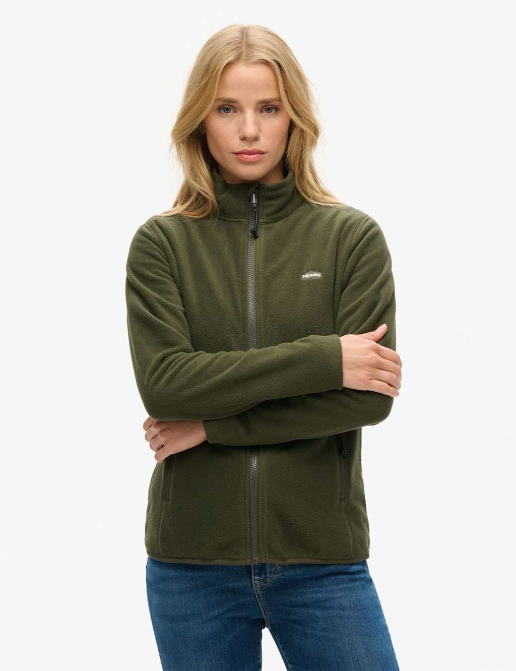 Zip Up Funnel Neck Polar Fleece Jacket 3 of 5