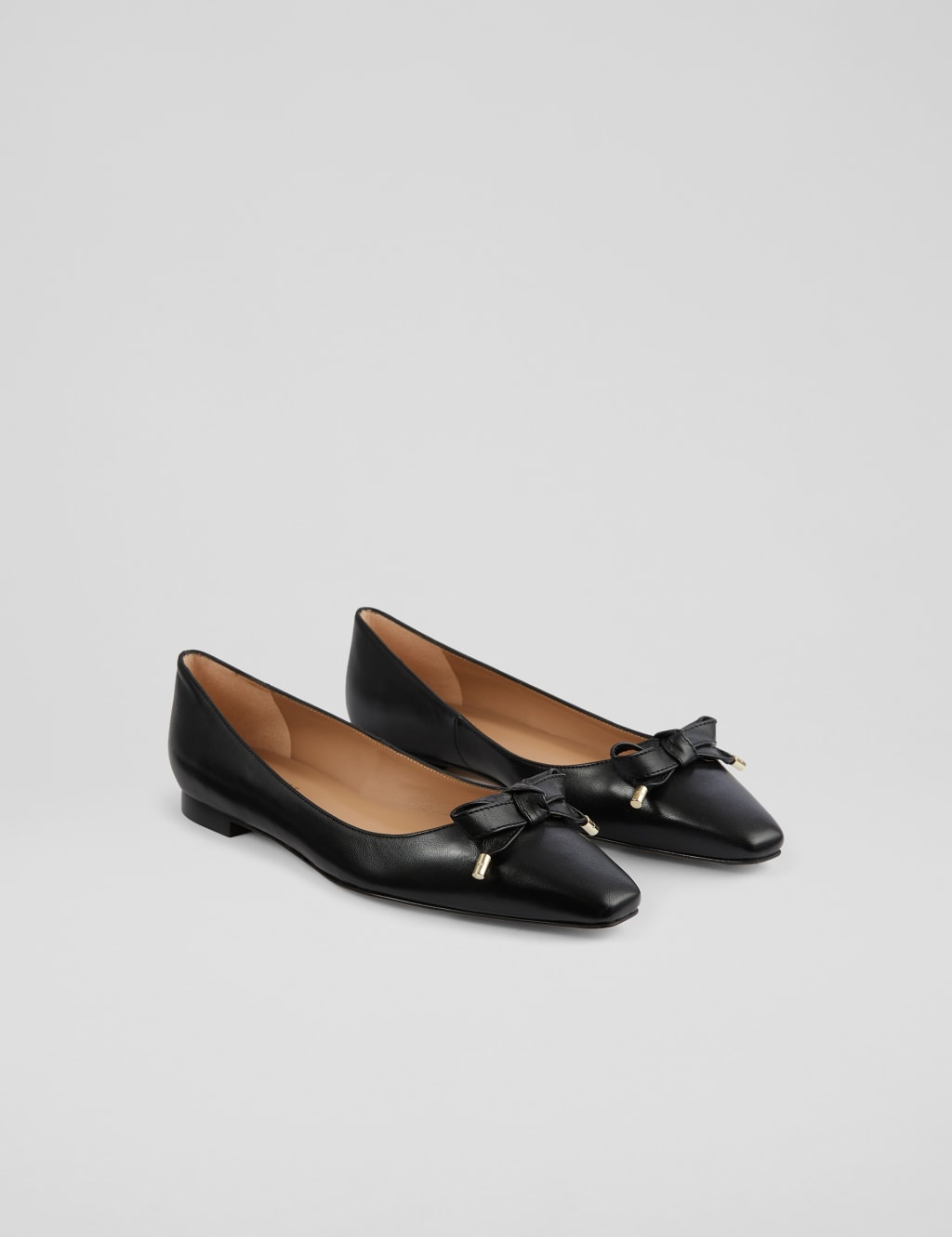 Leather Bow Block Heel Square Toe Pumps 2 of 4