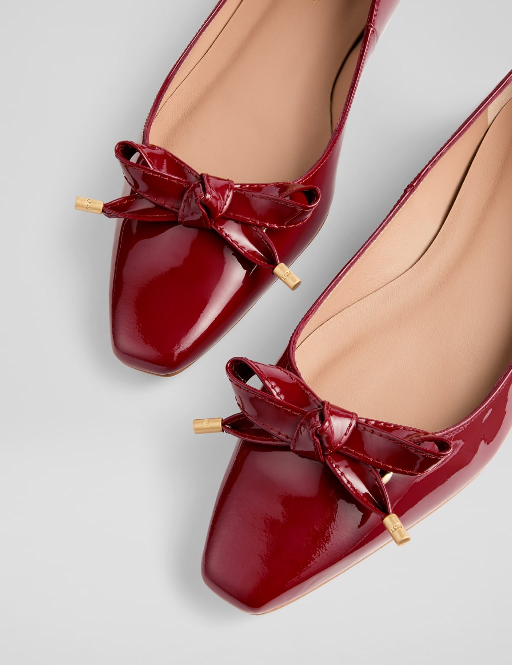 Patent Leather Bow Flat Square Toe Pumps 4 of 4