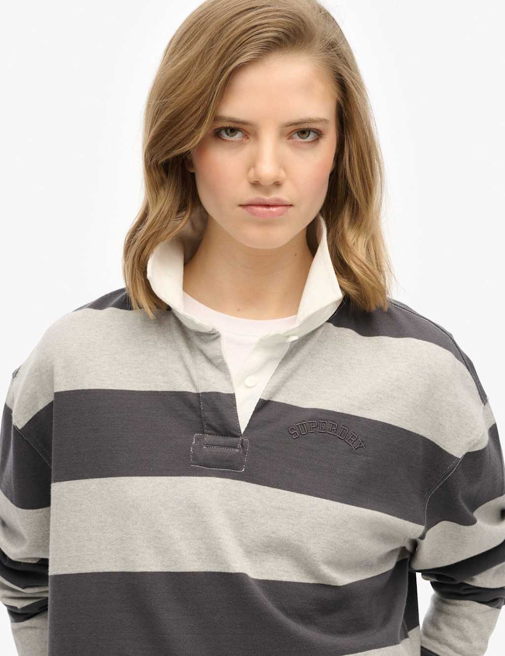 Pure Cotton Striped Oversized Rugby Top 5 of 6