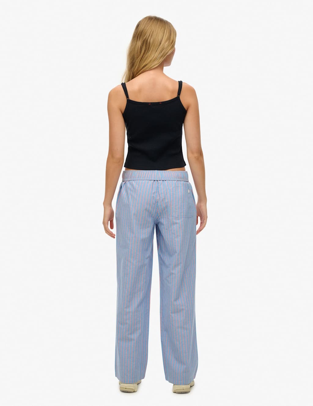 Pure Cotton Striped Elasticated Waist Trousers 5 of 5