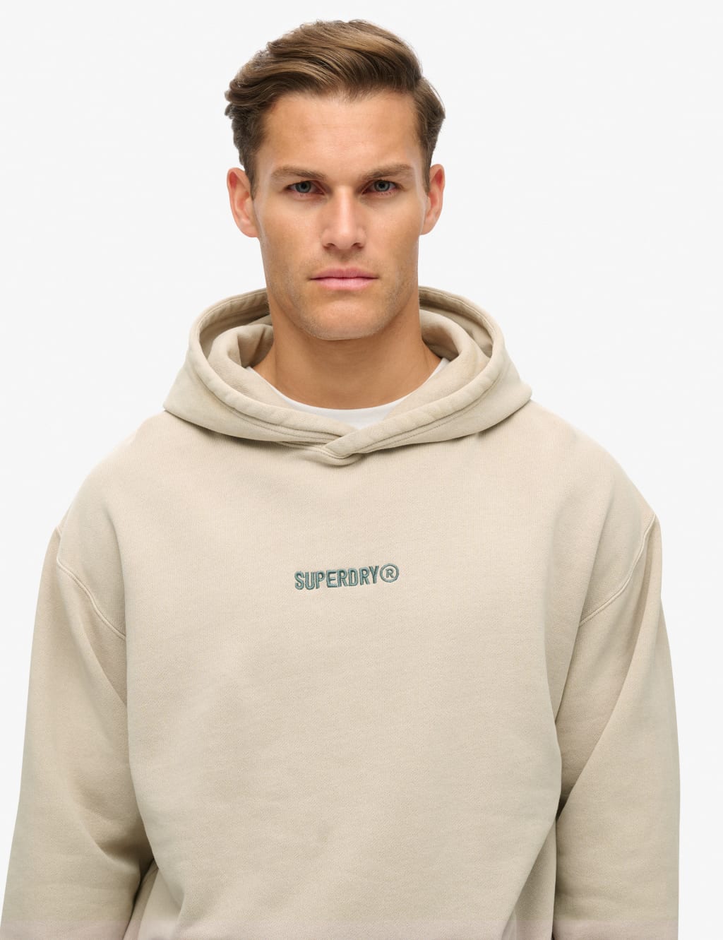Cotton Rich Embroidered Logo Graphic Hoodie Superdry M S