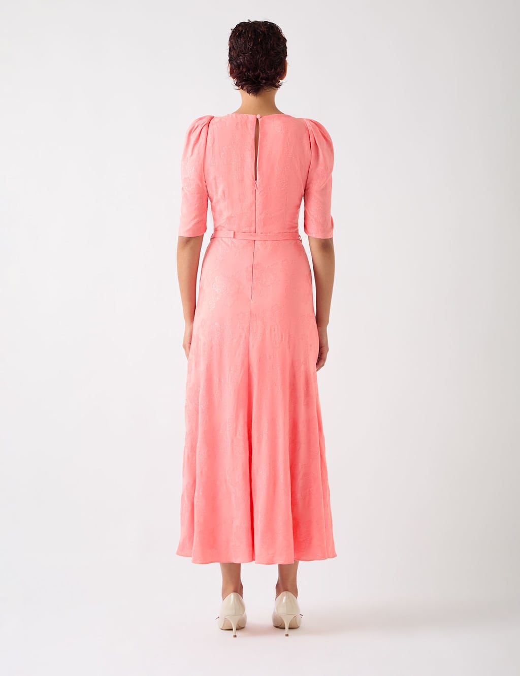Jacquard Slash Neck Midi Skater Dress 3 of 4