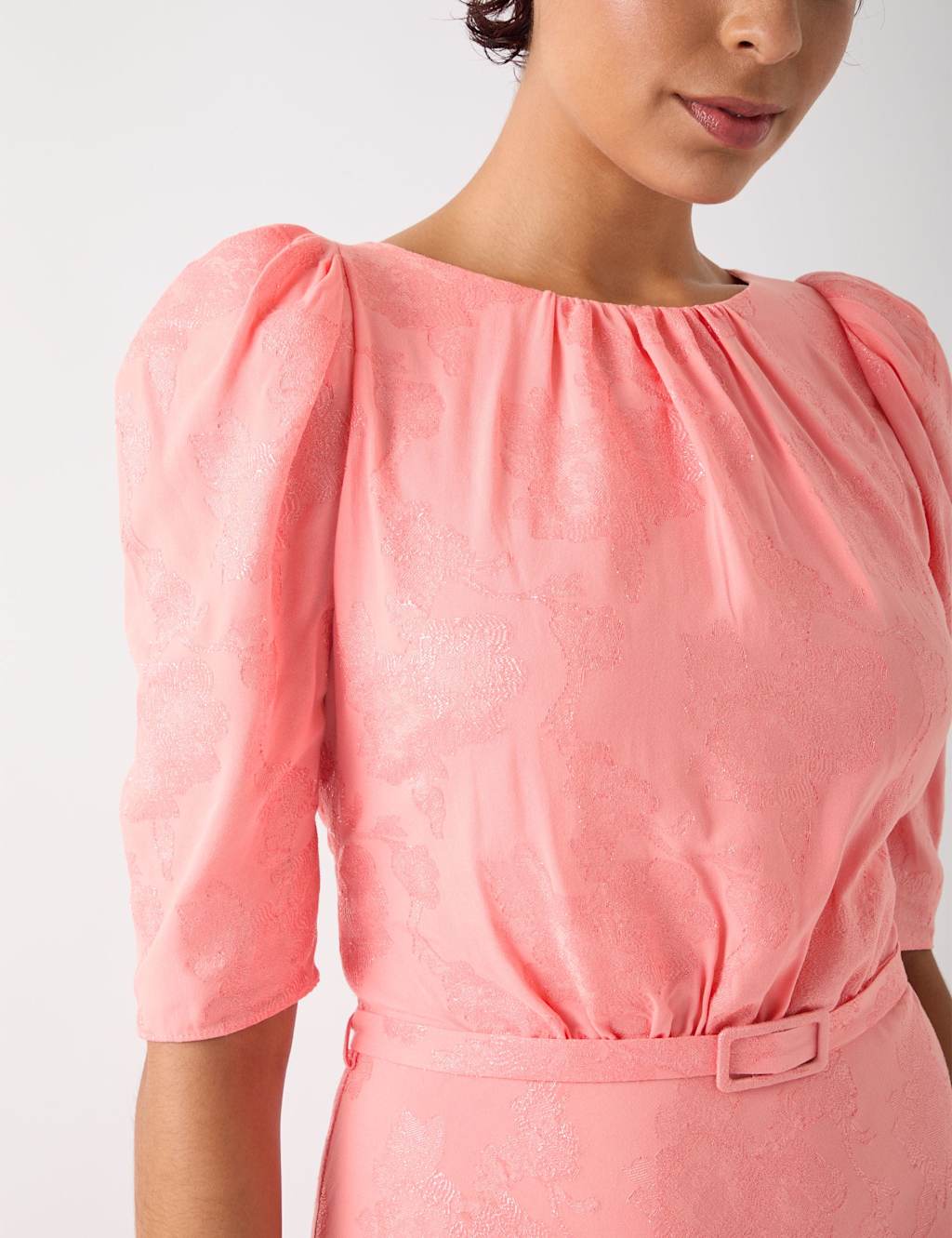 Jacquard Slash Neck Midi Skater Dress 4 of 4
