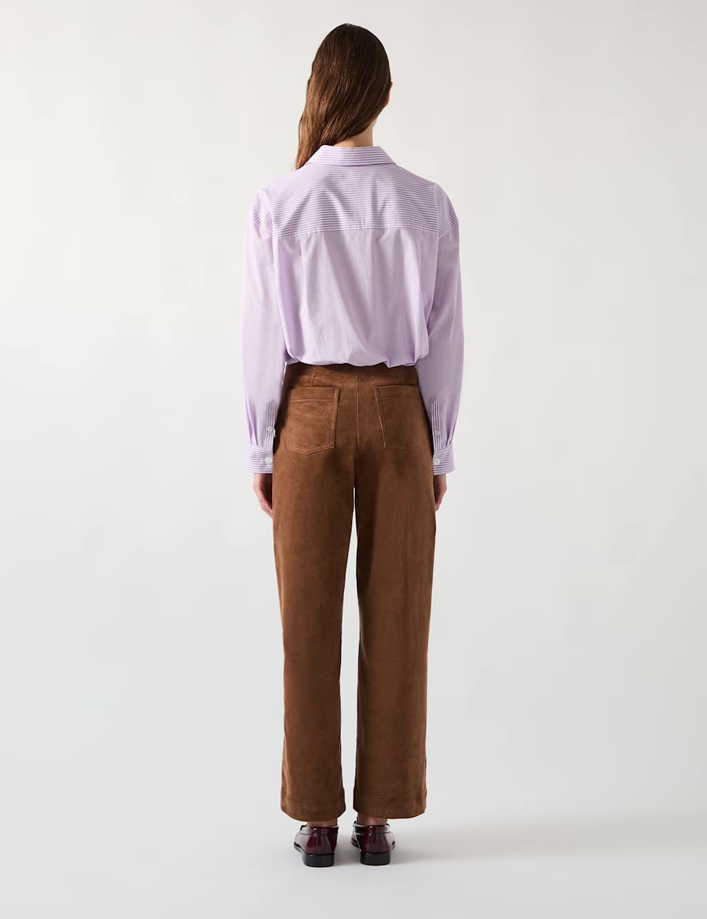 Cord Wide Leg Ankle Grazer Trousers 2 of 3
