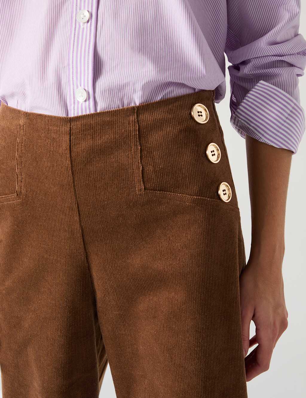 Cord Wide Leg Ankle Grazer Trousers 3 of 3