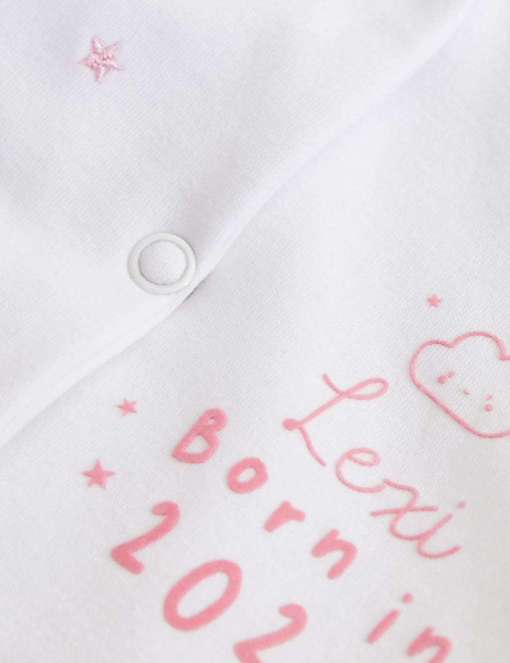 Personalised Pink Born in 2025 Sleepsuit 3 of 3