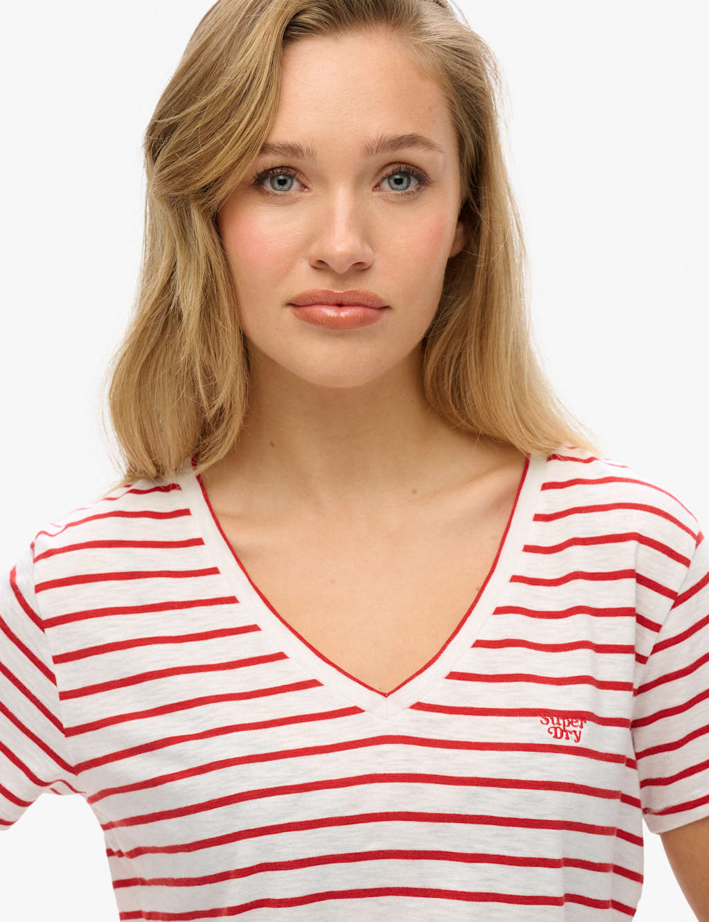 Cotton Rich Striped V-Neck T-Shirt 5 of 6