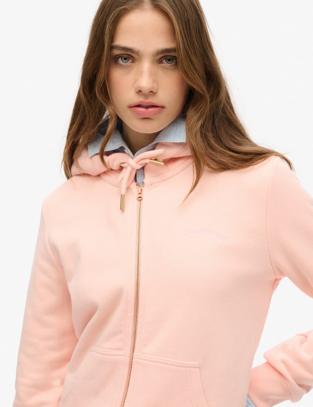 Cotton Rich Zip Up Embroidered Logo Hoodie 5 of 6