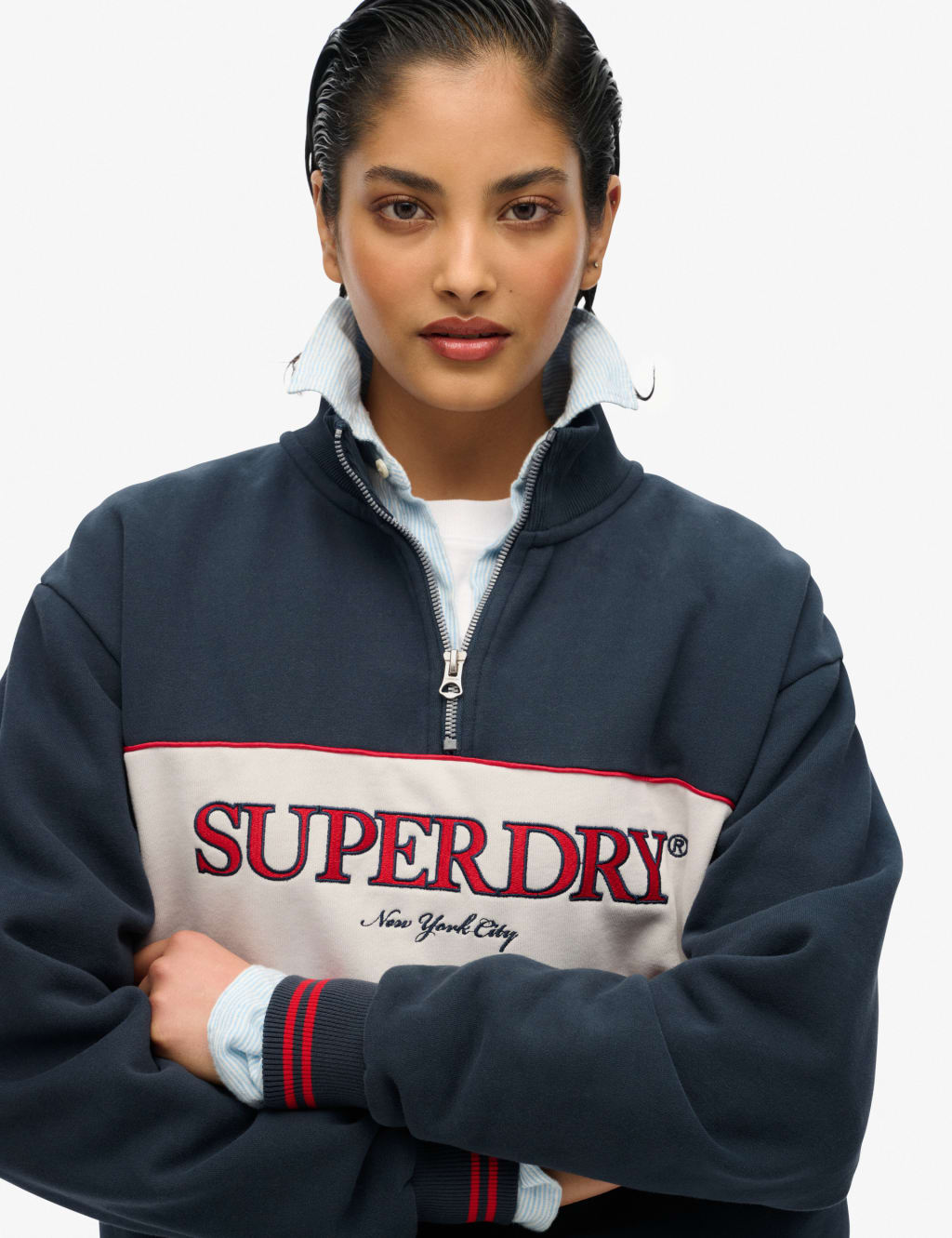 Cotton Rich Oversized Half Zip Sweatshirt 5 of 5