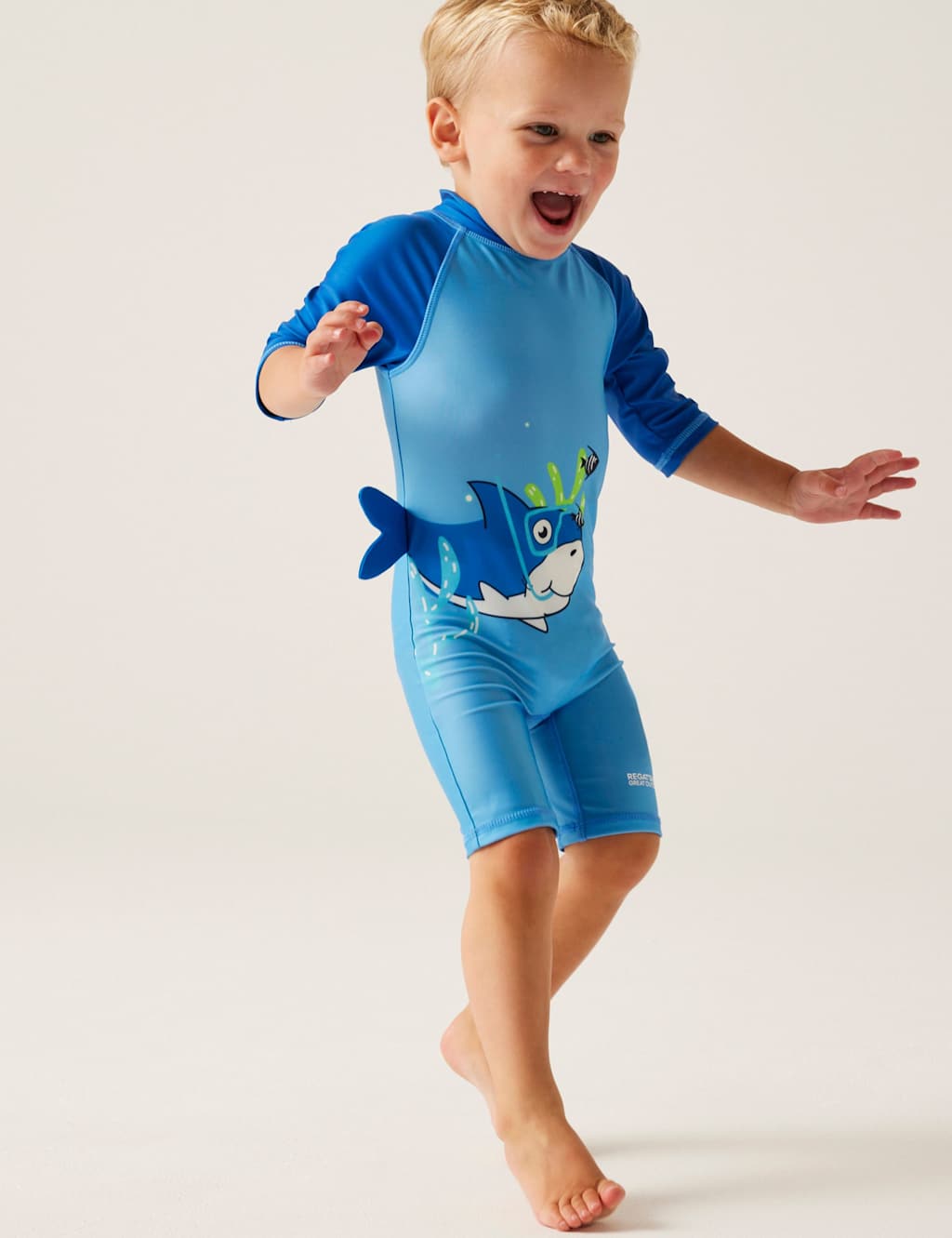Shark 3/4 Sleeve All In One Swimsuit (6 Mths - 6 Yrs) 4 of 6